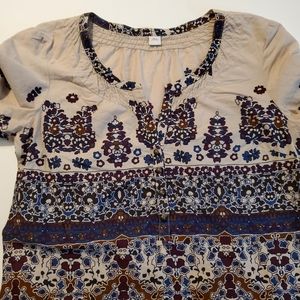 S Oliver Women’s Boho Printed 3/4 Sleeves Pullover Summer Tunic Dress Sz 6